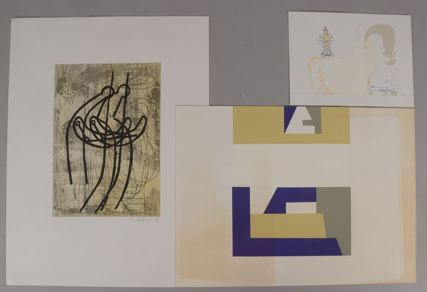 3 Rad. (Ed. Griffelkunst), sign., unger.: Caramelle, E., v.d. Stokker, L., und Oehlen, M.