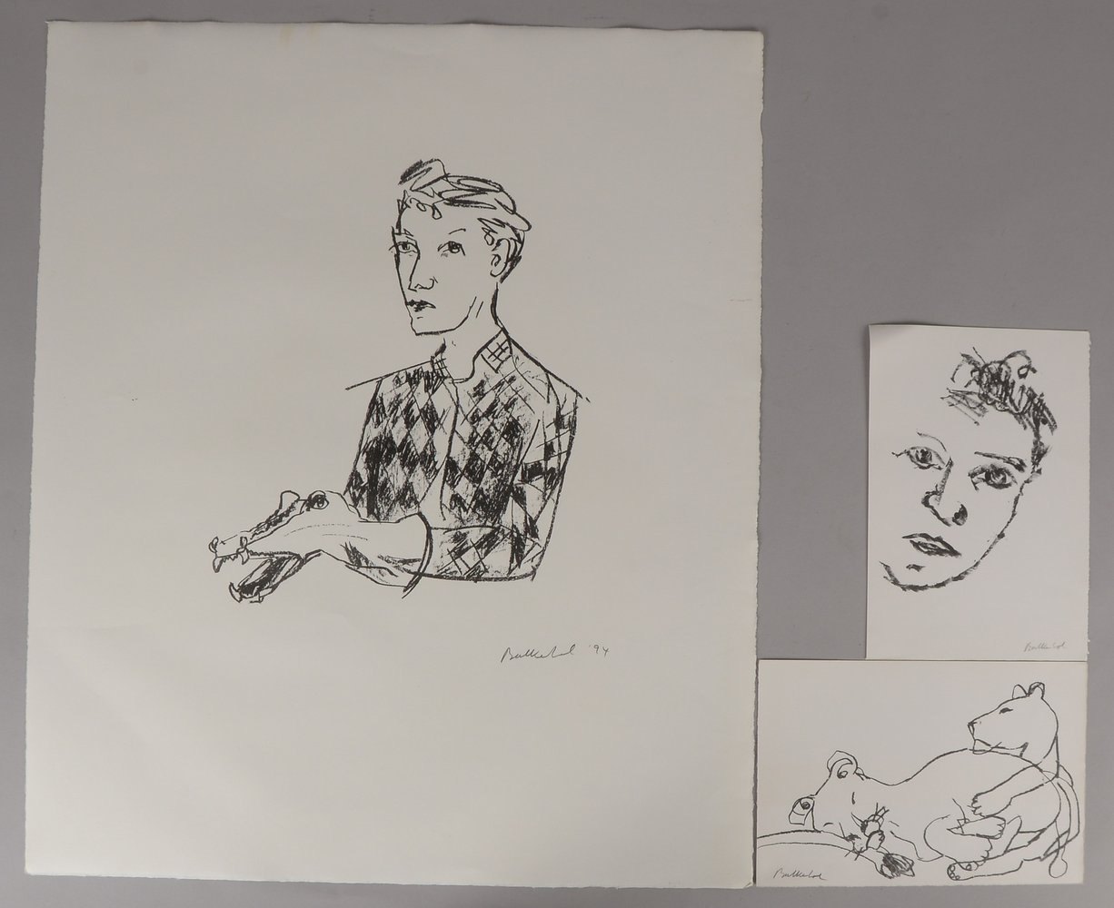 Balkenhol, Stephan, 3x Lithografien, sign.: 'VIII', ''V', 'Mann mit Handpuppe'