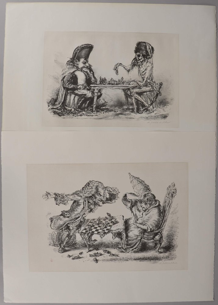 Weber, Paul, 2 Lithografien (Edition Griffelkunst), in der Platte signiert