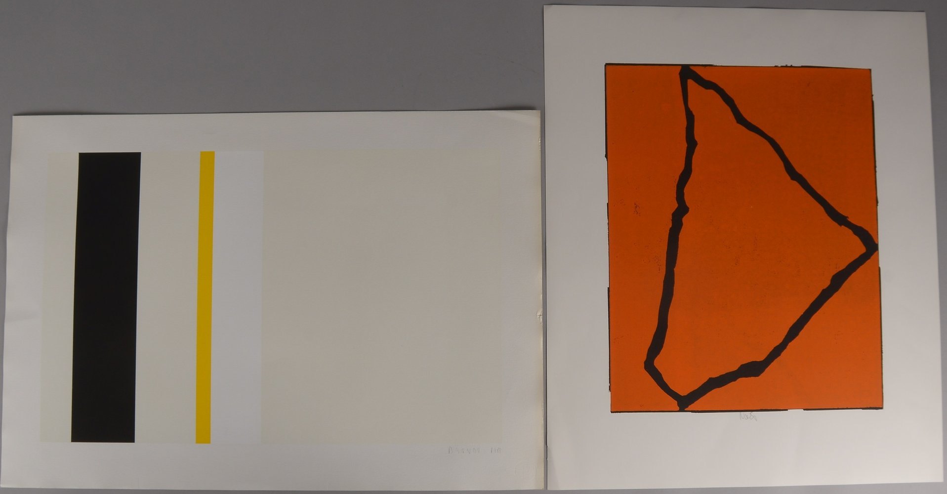 2 Grafiken (Ed. Griffelkunst): Noel, M., Farbholzschnitt; Brandt, A., Farbserigrafie