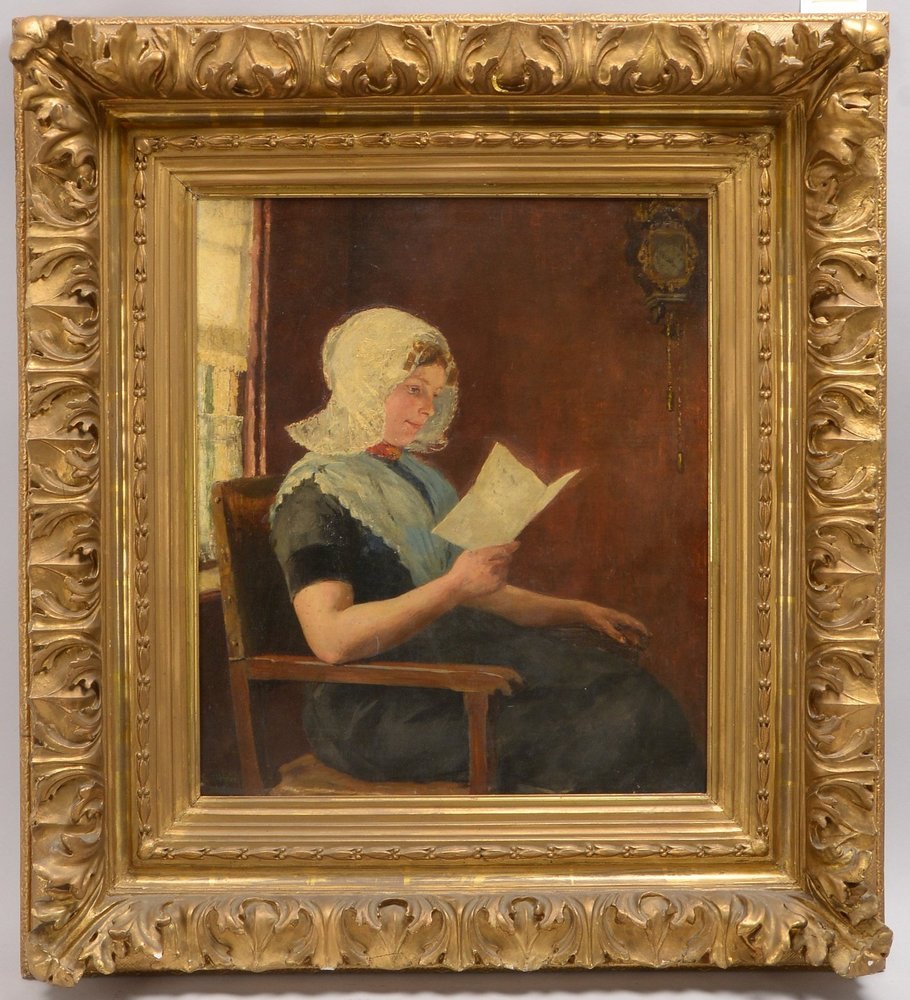 Haver, Carl, 'Die Lesende', Öl/Lw, unten rechts signiert; Bildmaße 53 x 46