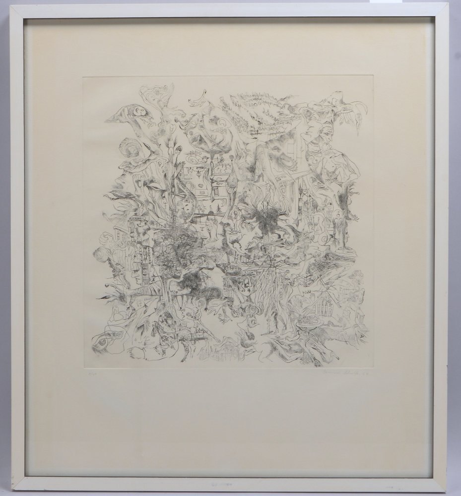 Schulze, Bernhard, 'O.T.', Radierung, Auflage-Nr. '8/60', unten re. sign./dat.