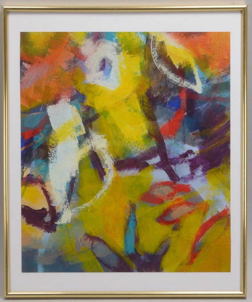 Schmidt, A.(?), 'Farbkomposition', Acryl/Malpappe, unter PP hinter Glas