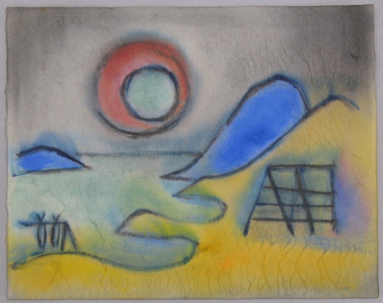 Hagemann, Gustav (zugeschr.): 'Expressionist. nord. Landschaft', Aquarell