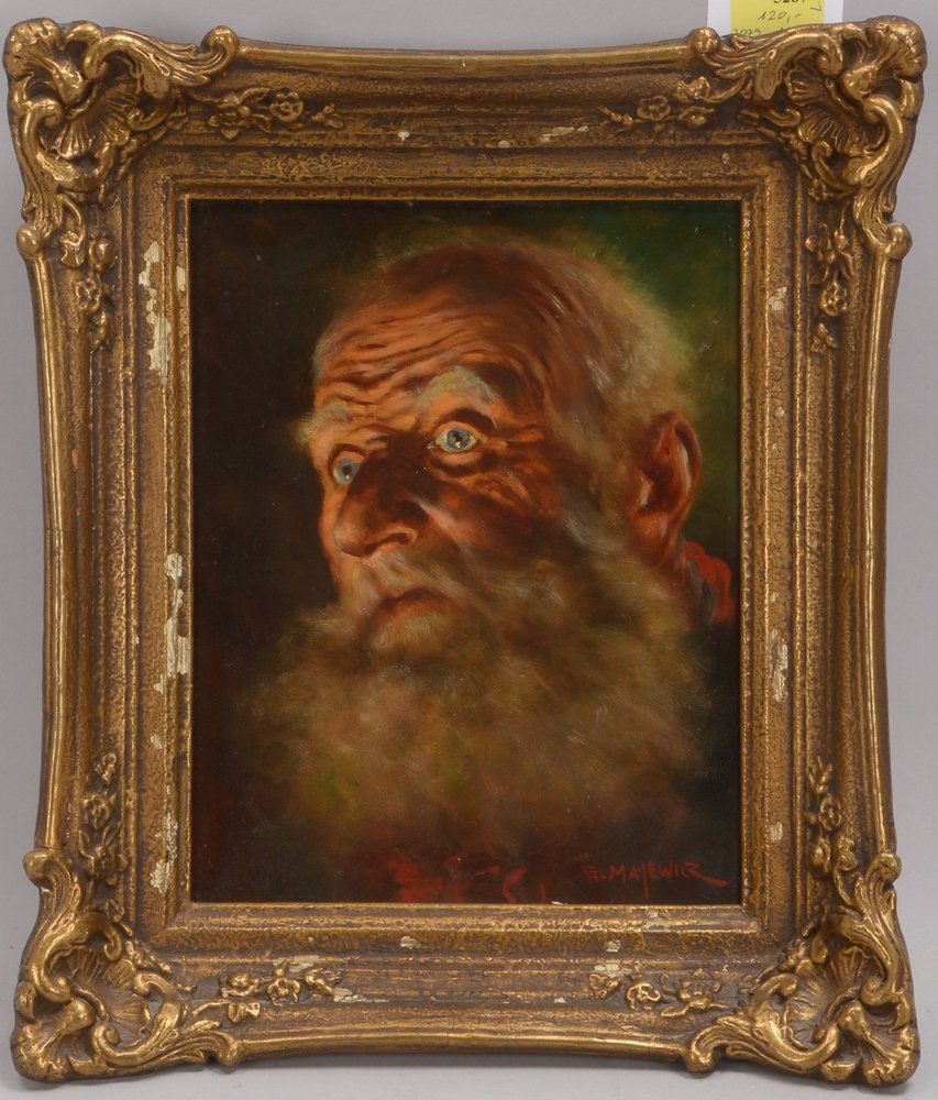 Majewicz, George, 'Herrenportrait', Öl auf Hartfaser/gerahmt, unten re. signiert