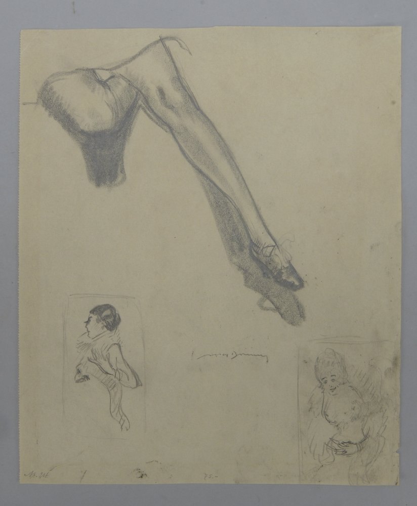 Brüning, Max, 'Studie', original Zeichnung, bleisigniert; Maße 25,5 x 31 cm