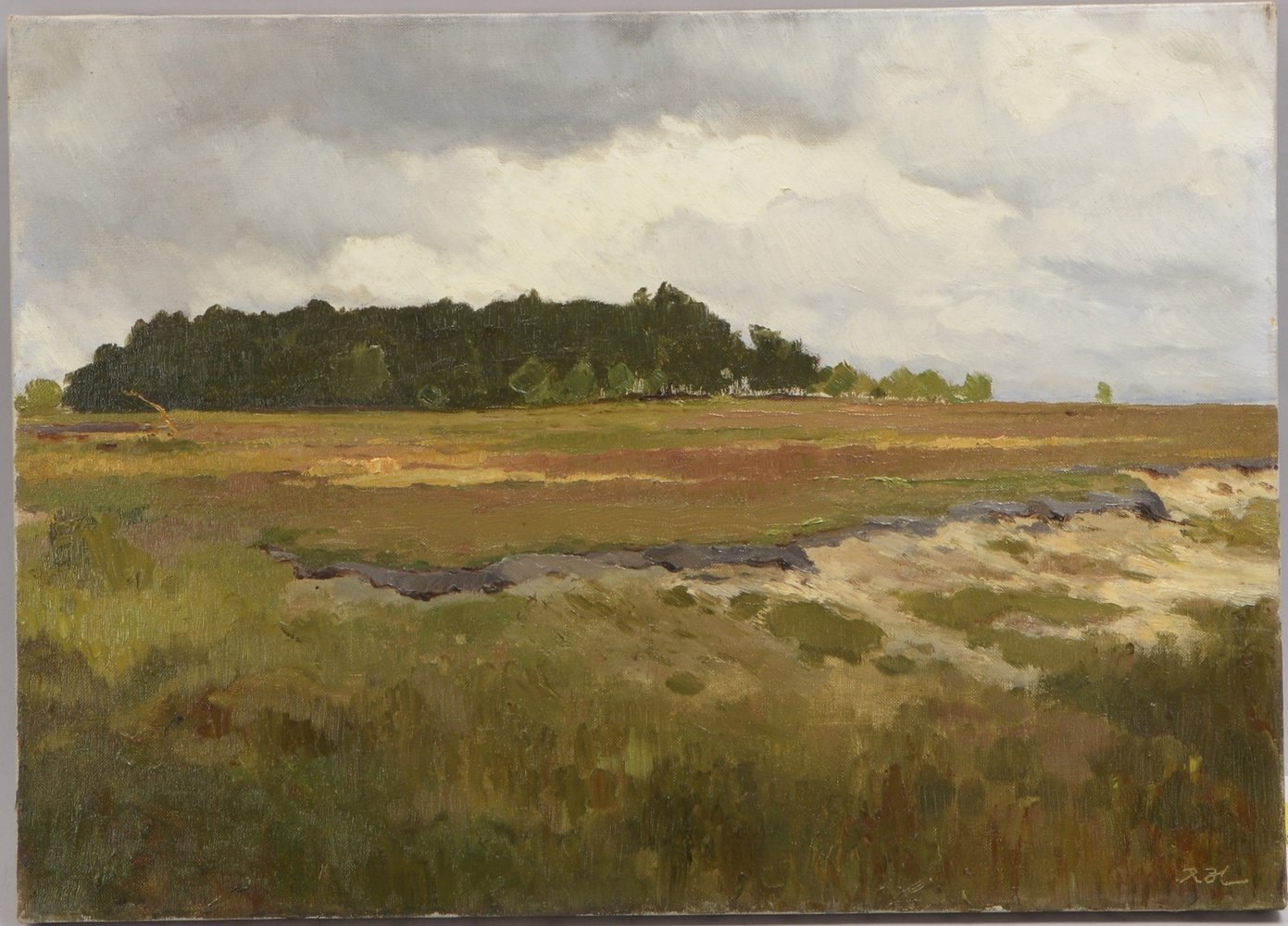 Hermann, Rudolf, 'Der Kietzebruch bei aufziehendem Regen', Öl/Lw, unten re. monogr.