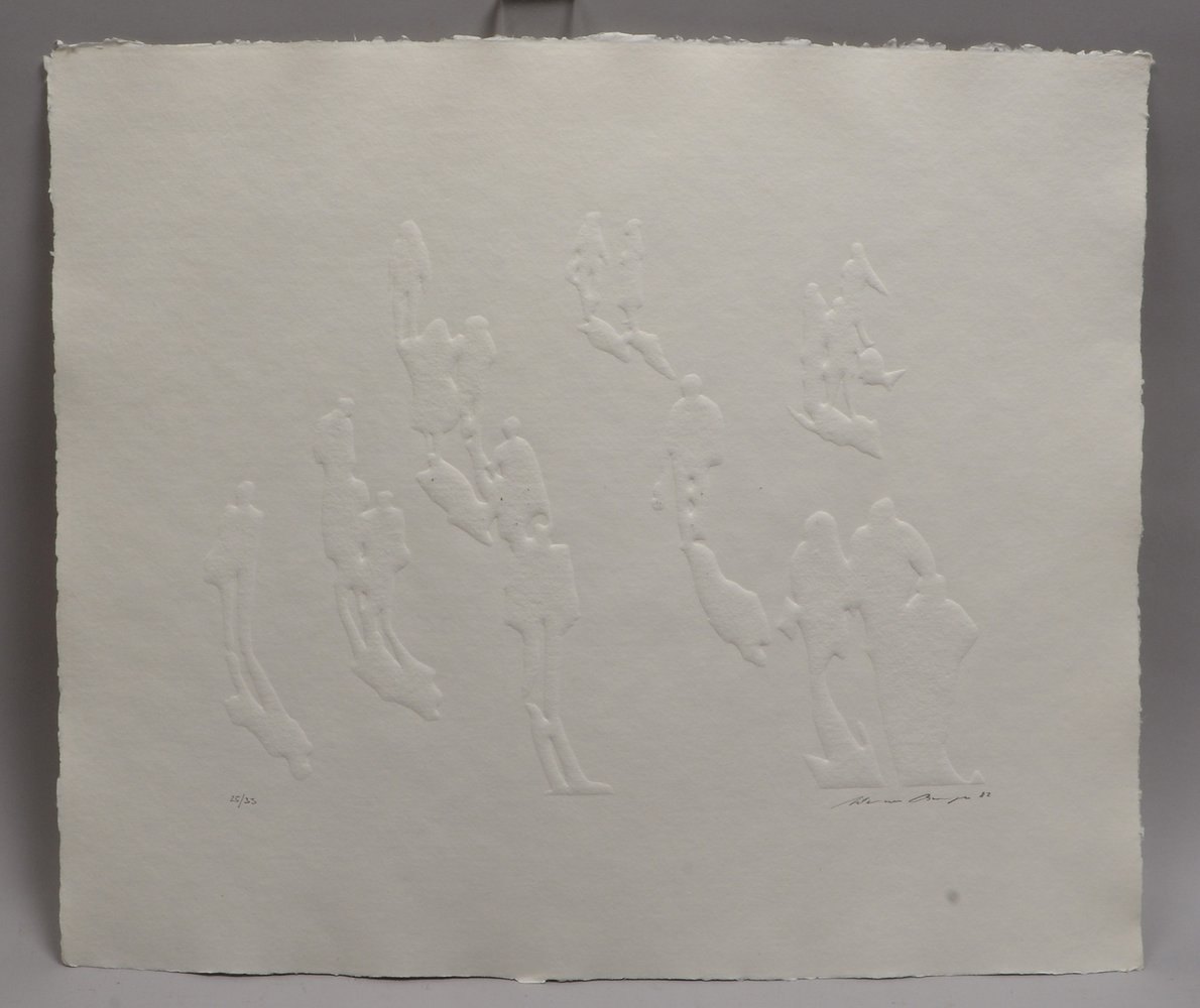 Berges, Werner, 'Begegnungen, IX', Prägedruck/Bütten (1982), Aufl.: 33 Ex.(!)