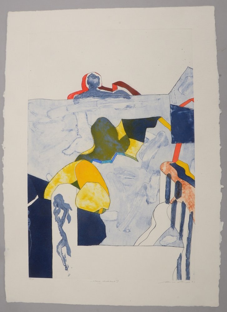 Berges, Werner, 'Etwas indiskret, III', kol./coll. Farbrad./Bütten (1996), Aufl.: 25 Ex.(!)