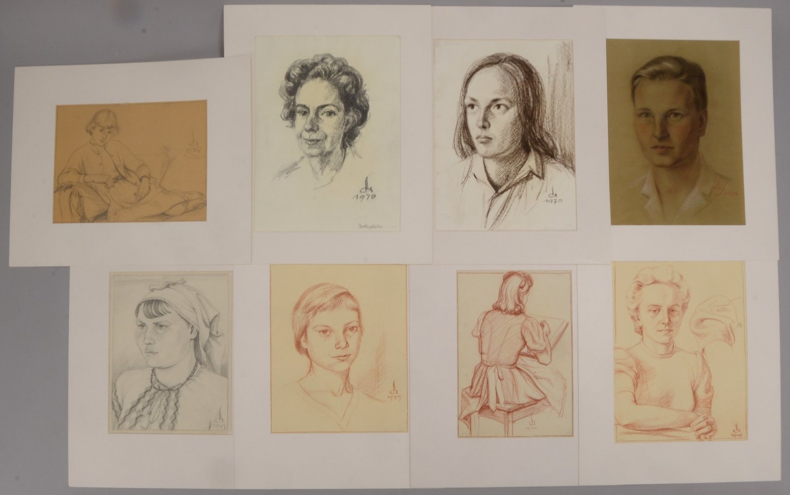Sammet, Andreas, orig. Zeichnung (Farbkreide/Rötel, Blei/Graphit und Wachs)