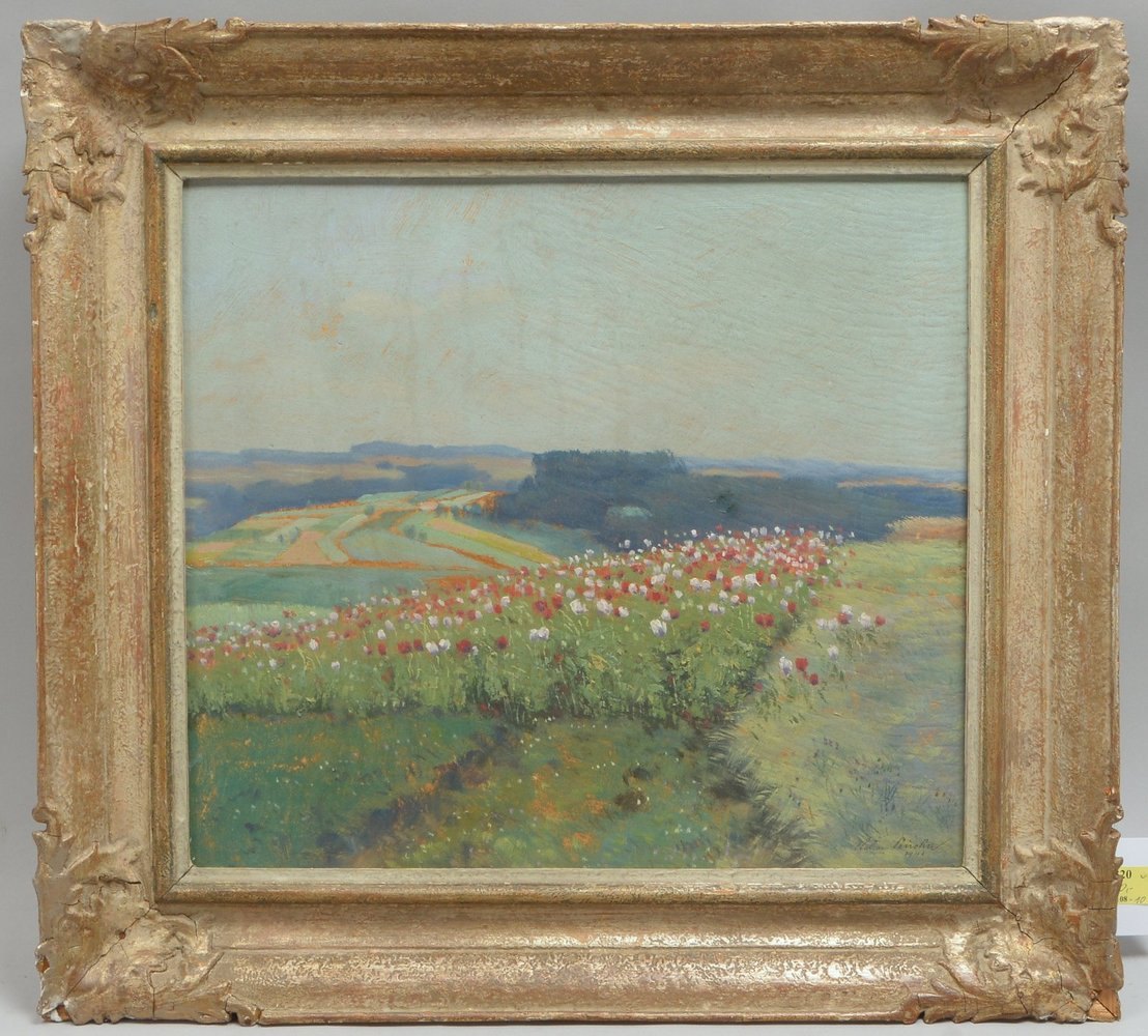 Gemälde, 'Blumenwiese', Öl auf Hartfaser, unten rechts sign./dat. (19)'41'