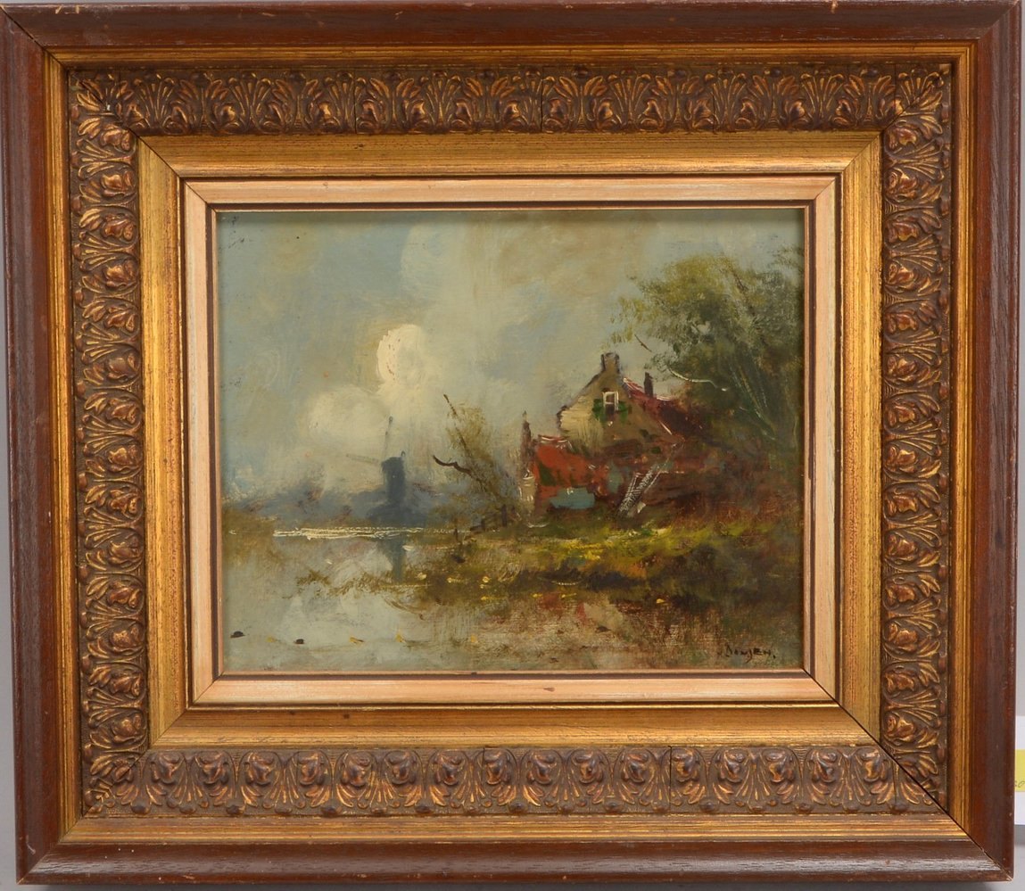 van Dongen, 'Haus am Fluss', Öl/Holz, unten re. sign.; Bildmaße 24 x 29 cm