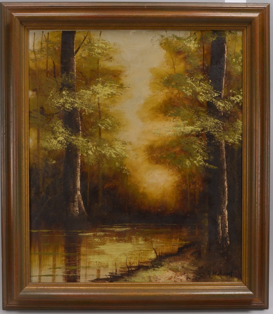 Mokvist, A. (Jan Mokvist, Dänemark), 'Waldsee', Öl/Lw, sign.; Bildmaße 65 x 55 cm