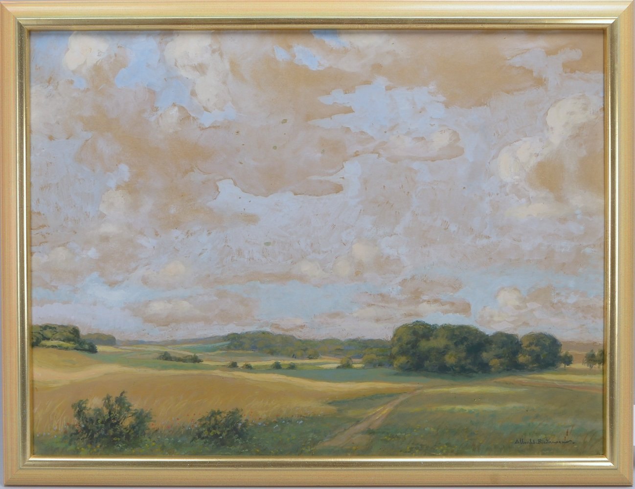 Biedermann, Albrecht, 'Weite Landschaft', Öl auf Holz, sign.; Maße 59 x 78 cm