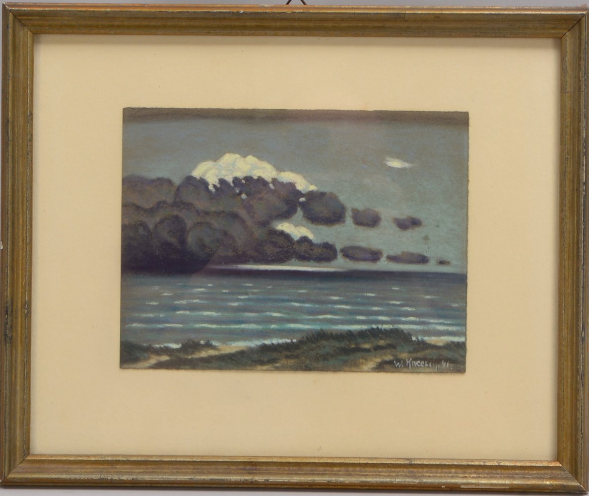 Kneesch, W., 'Küstenlandschaft bei aufziehendem Gewitter', Öl/Malkarton, sign./dat.
