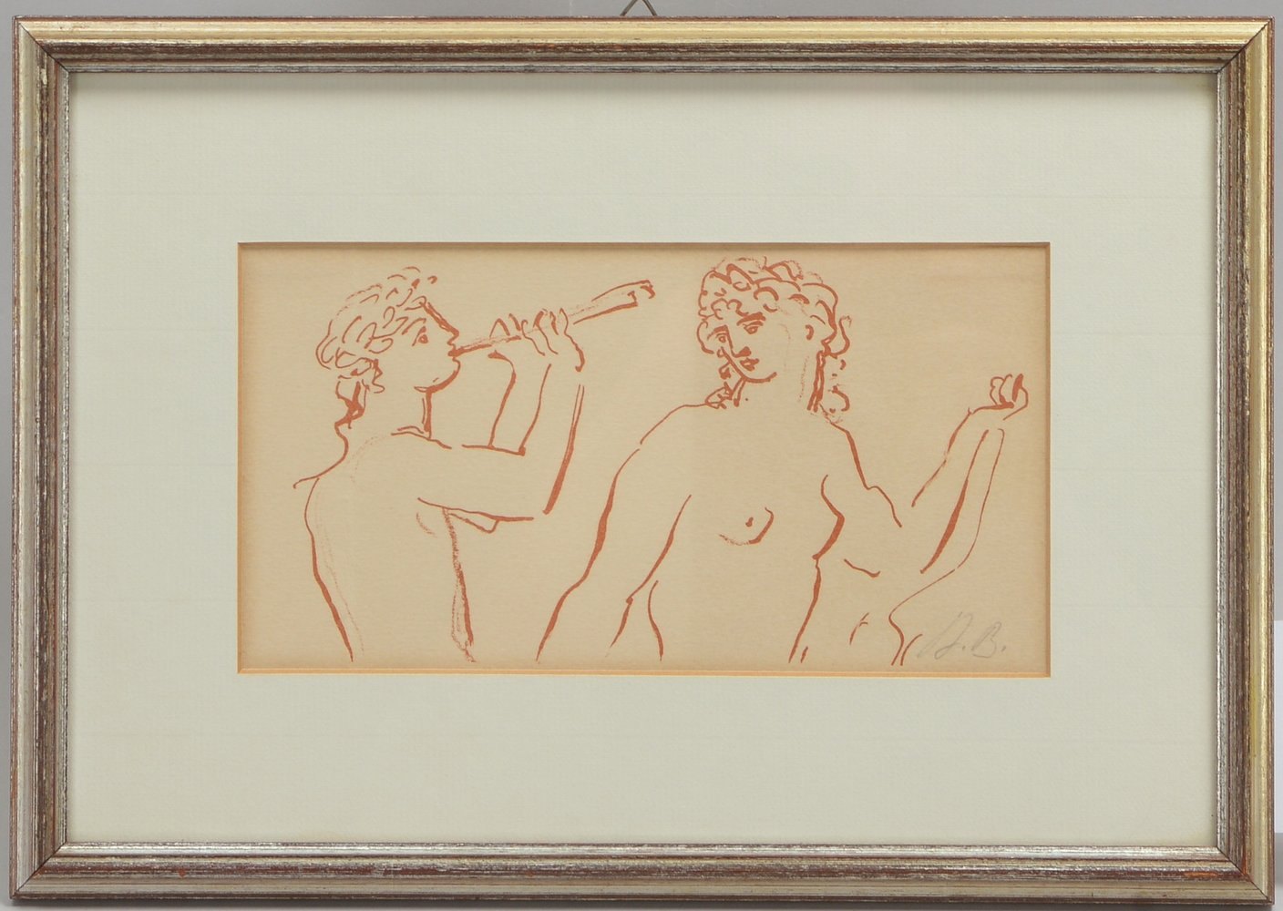 Breker, Arno, 'Mythologische Szene', Lithografie, unten re. bleimonogr., hinter Glas