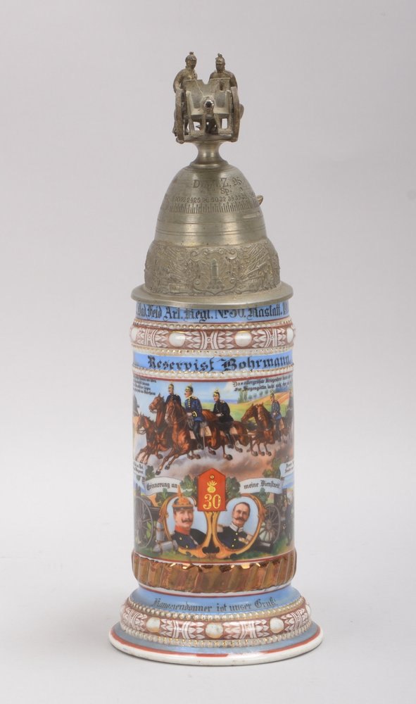 Sammler-Reservistenkrug; Höhe 31 cm (Deckel beschädigt)