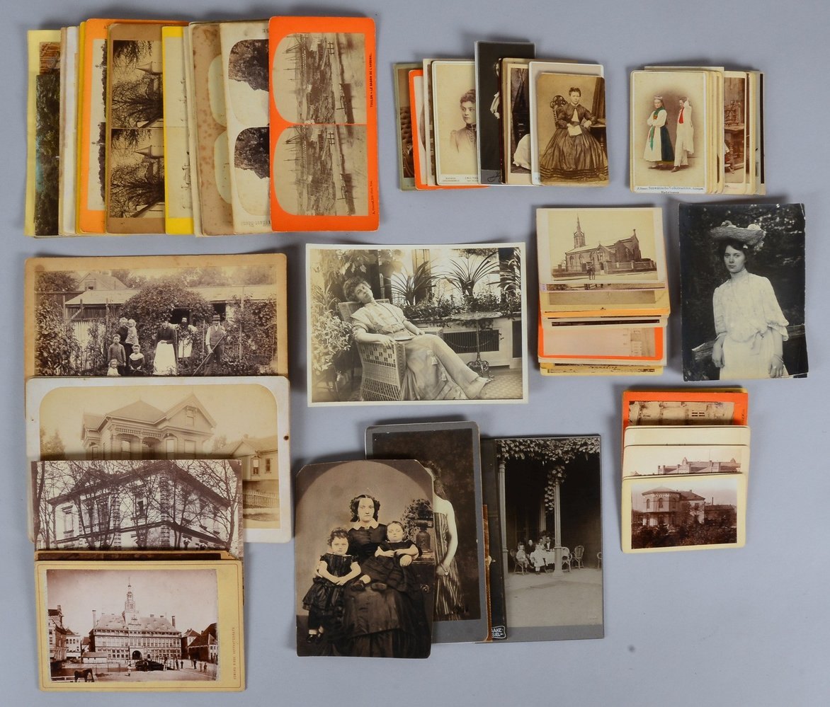 Sammler-Fotografien, div. Ausf./u.a. 17x Stereoskop-Aufnahmen im Querformat