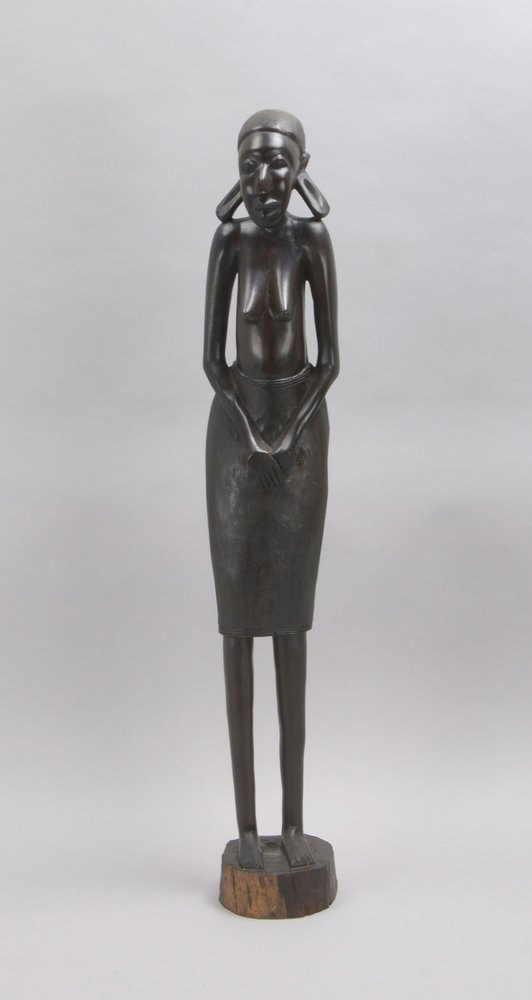 Holzskulptur (Afrika), 'Afrikanerin; Höhe 93 cm