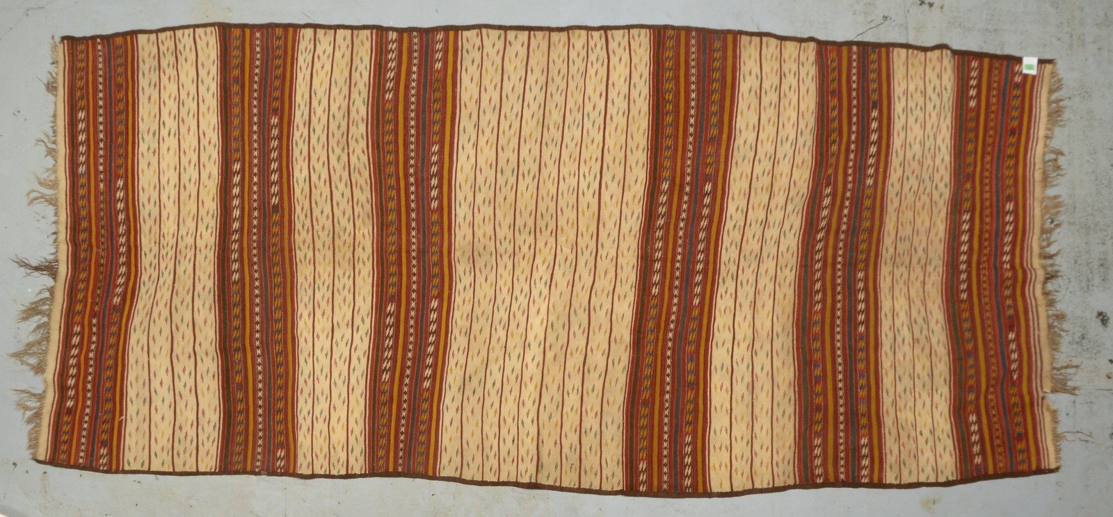 Webteppich (Marokko), älter, Streifenmuster, Sumakh-Technik; Maße 335 x 163 cm