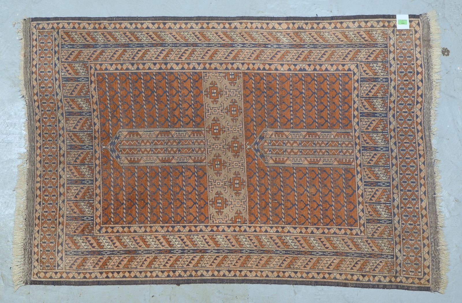 Orientbrücke (Turkmenistan), mittelfeine Kn., Pflanzenfarben, Hatschlu-Musterung