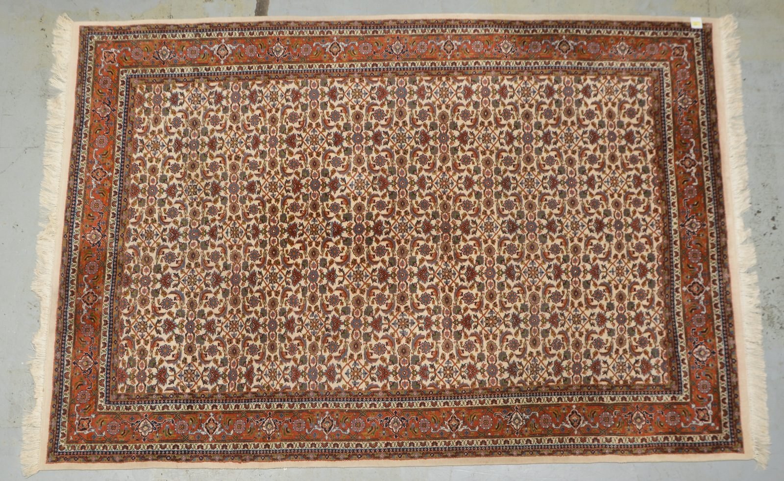 Indo-Orientteppich, feste Kn., mit Herati-Muster, Flor in gutem Zustand