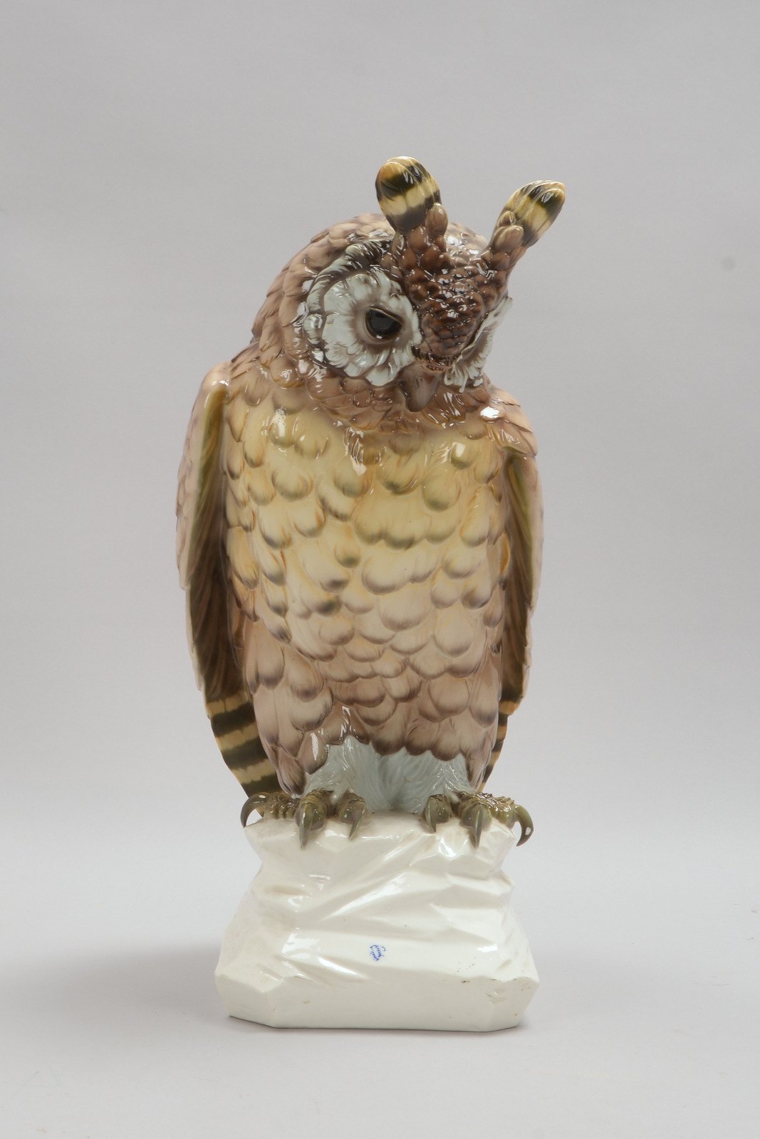 Nymphenburg, Porz.-Figur, 'Eule', Nr. '623', Entw.: A. Göhring, Künstlermonogr.
