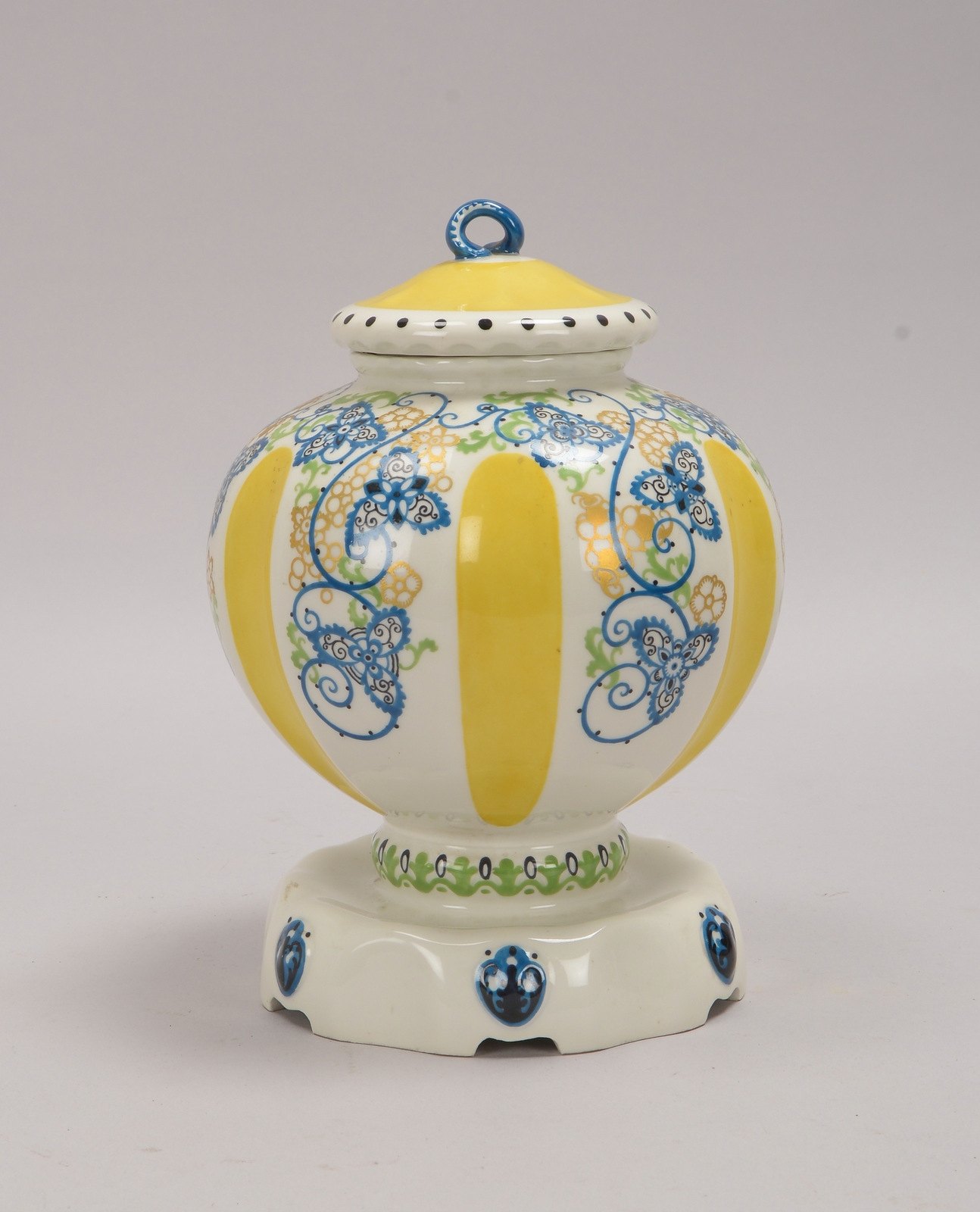 KPM Berlin, Deckelvase, Art déco-Ausführung, Dekorentwurf: A. Flad
