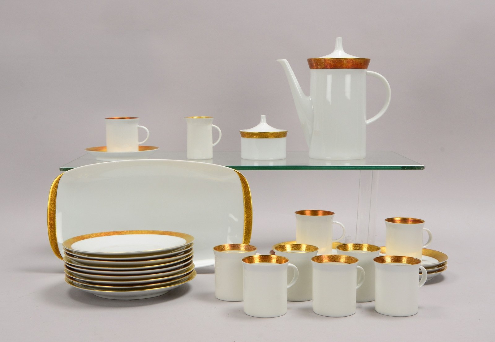 Rosenthal, Kaffeeservice, Modell 'Eden', Entw.: C. Fischer, für 9 Pers., mit Platte