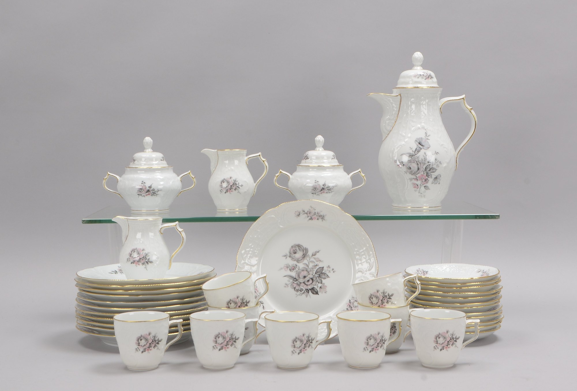 Rosenthal, Porzellan-Kaffeeservice, Dekor 'Sanssouci', 35 Teile