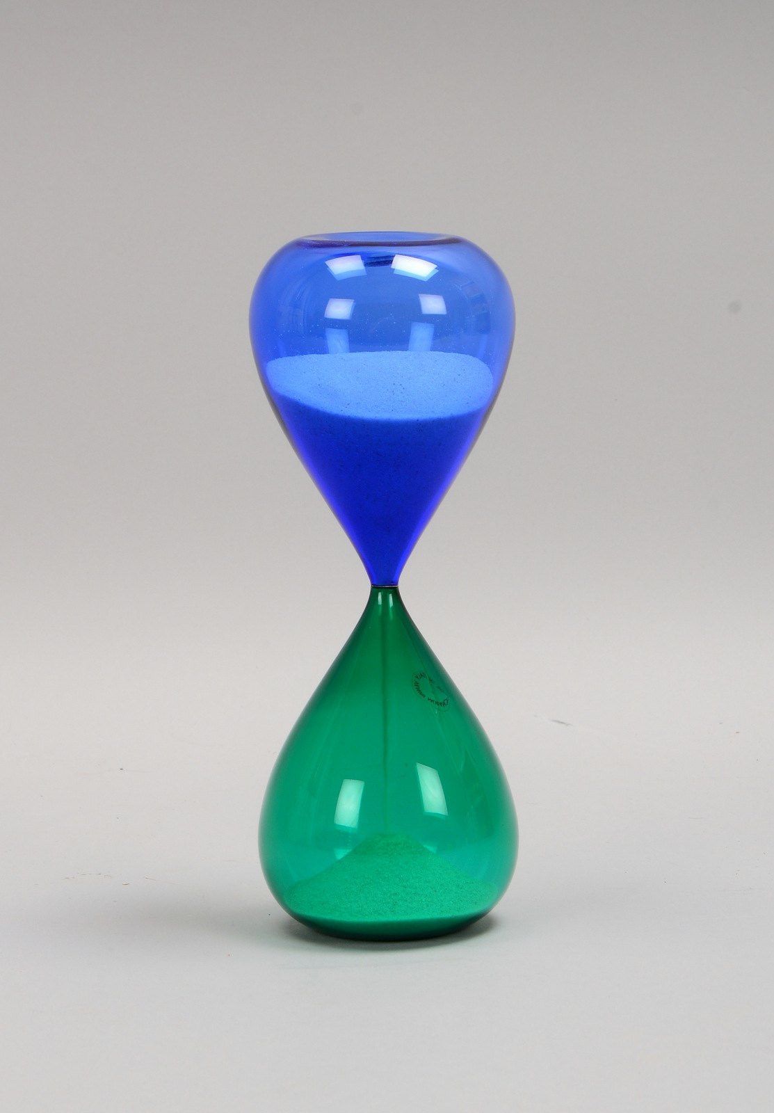 Venini/Murano, Sanduhr, 'Clessidre', grünes/blaues Glas, Entw.: F. Bianconi/P. Venini