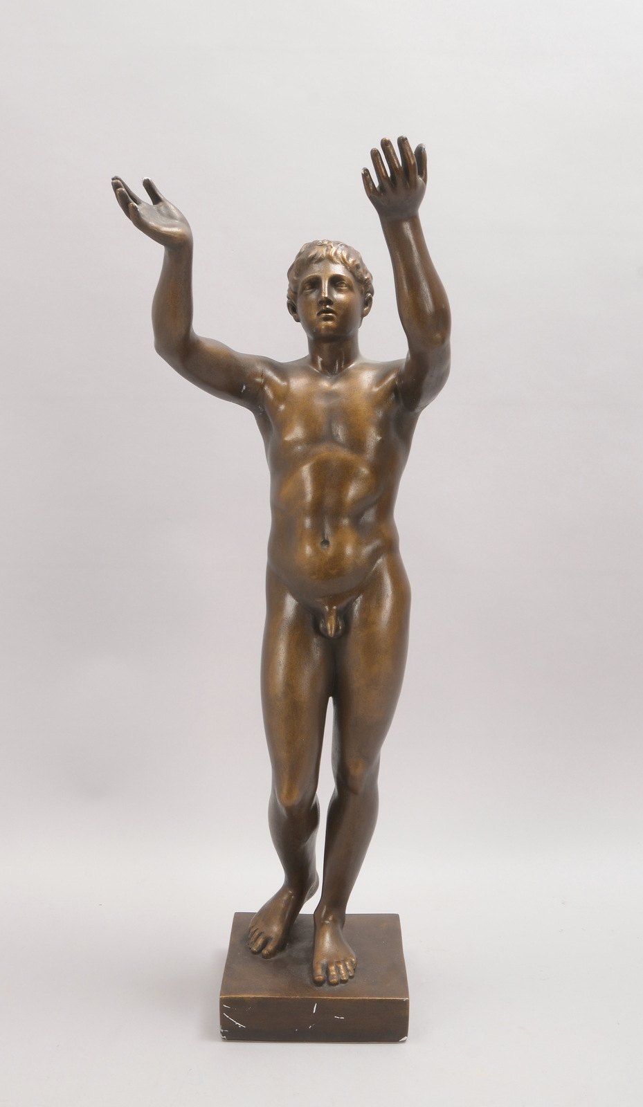 Skulptur (Museumsreplik röm./griech. Statue), 'Männerfigur' - mit erhobenen Armen