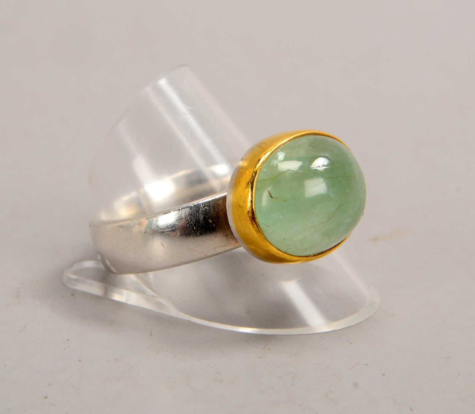 Oliver Gudehus/Braunschw., Designerring, 925 Silber/900 Gold, mit Turmalin