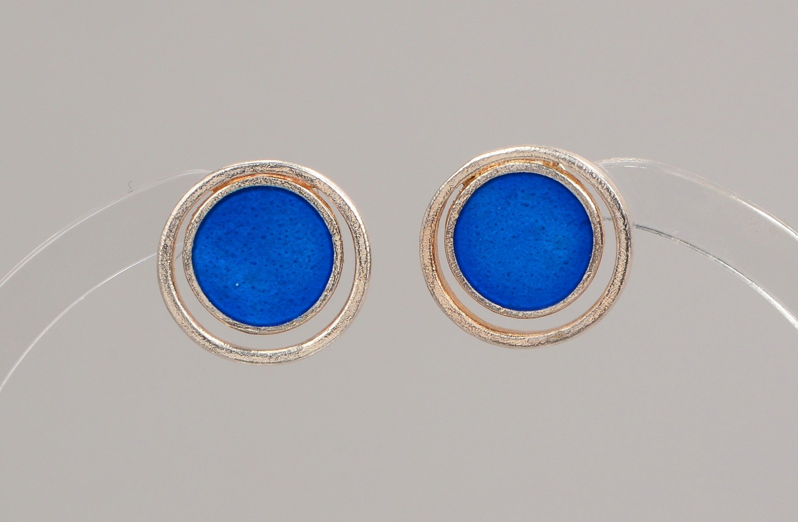 Peter + Gerlinde Boysen/Reinstorf, Paar Ohrstecker, 925 Silber, partiell emailliert; Ø 13 mm