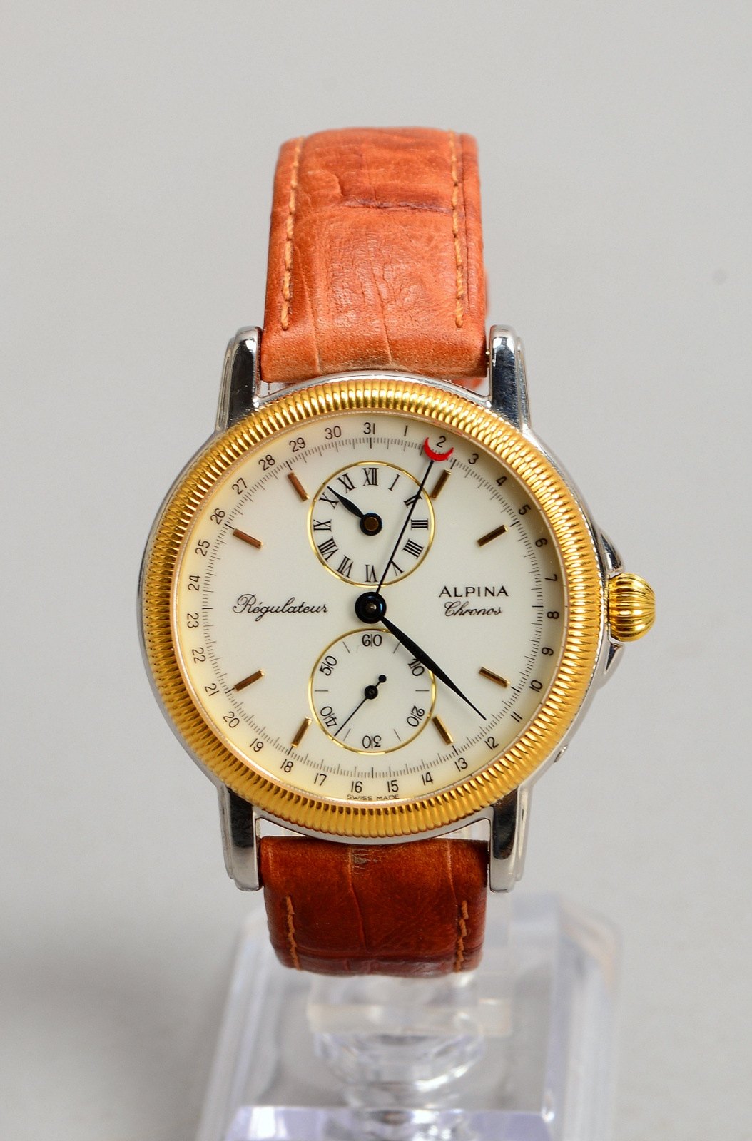 HAU Alpina 'Chronos Regulateur Pointer Date', Edelstahl, Handaufzug, wie neu