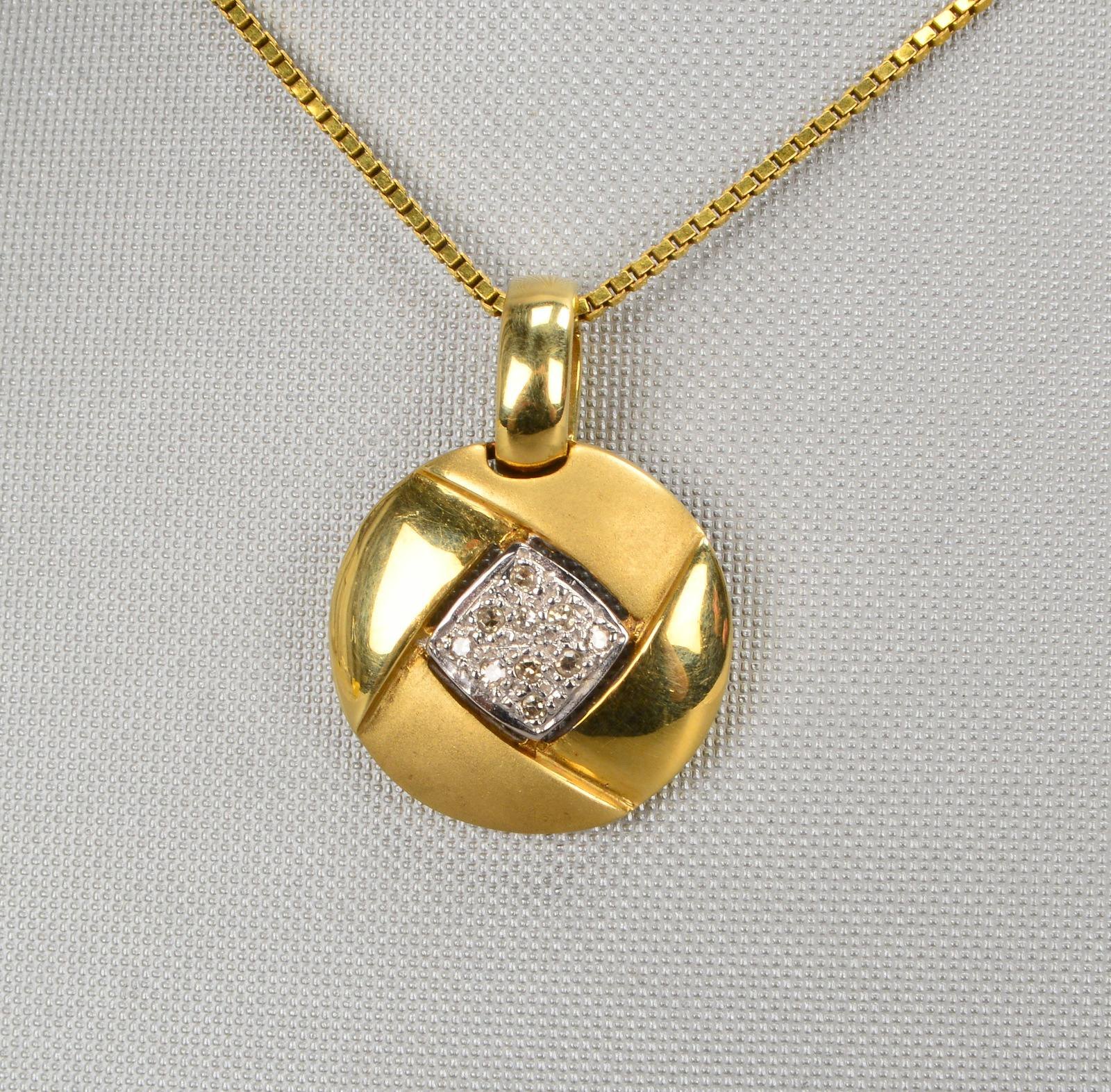 Clipanhänger, 585 GG (gestempelt), mit 10x Brillanten im Achtkantschliff, an 585 G