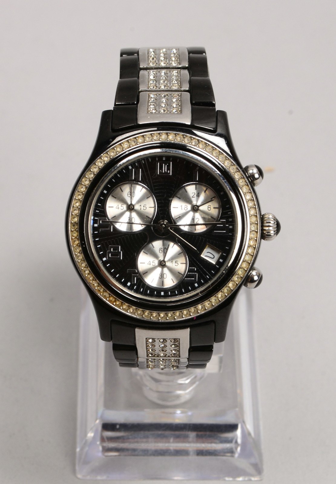 Jette Joop, Designer-DAU/Chronograph, Stahl, Armband mit Faltschließe, in orig. Box - neuw.