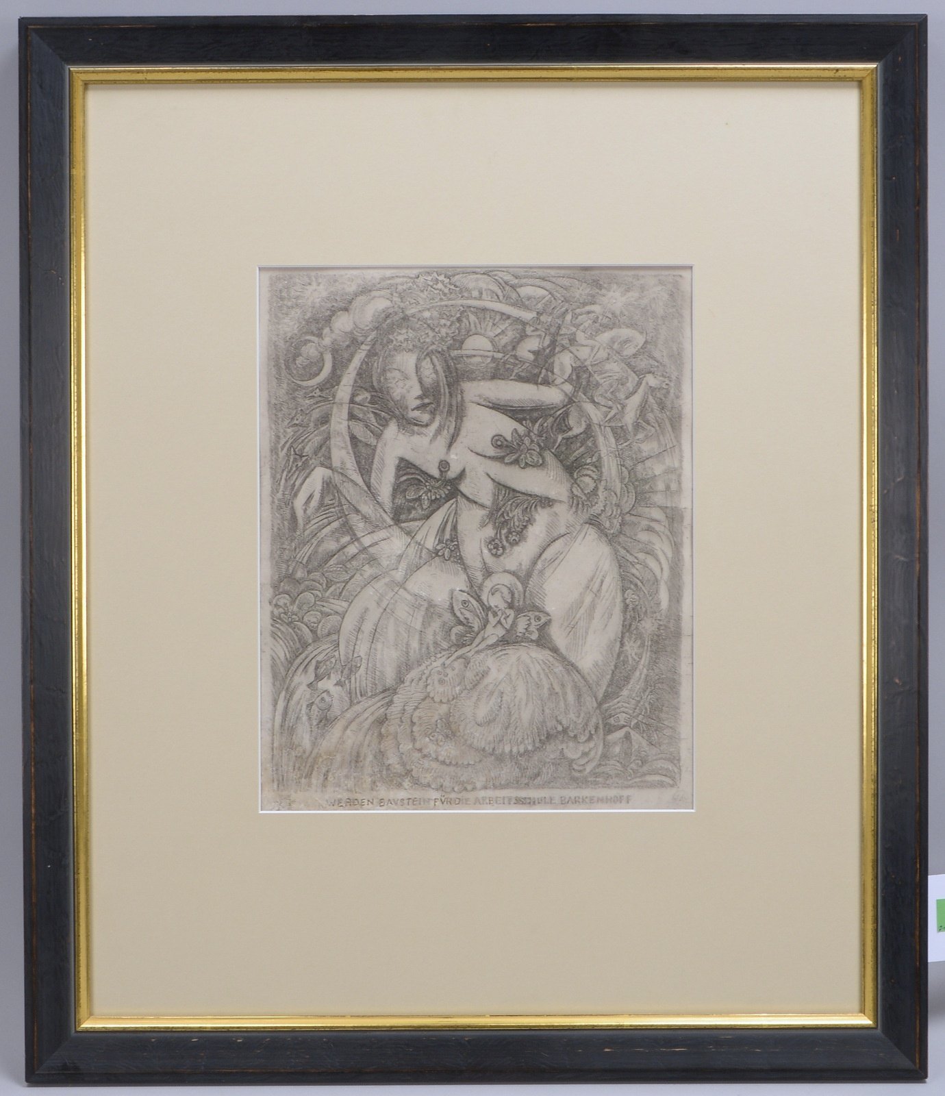 Vogeler, Heinrich, 'Werden', Radierung, in der Platte sign., bleisign. und bez., hinter Glas