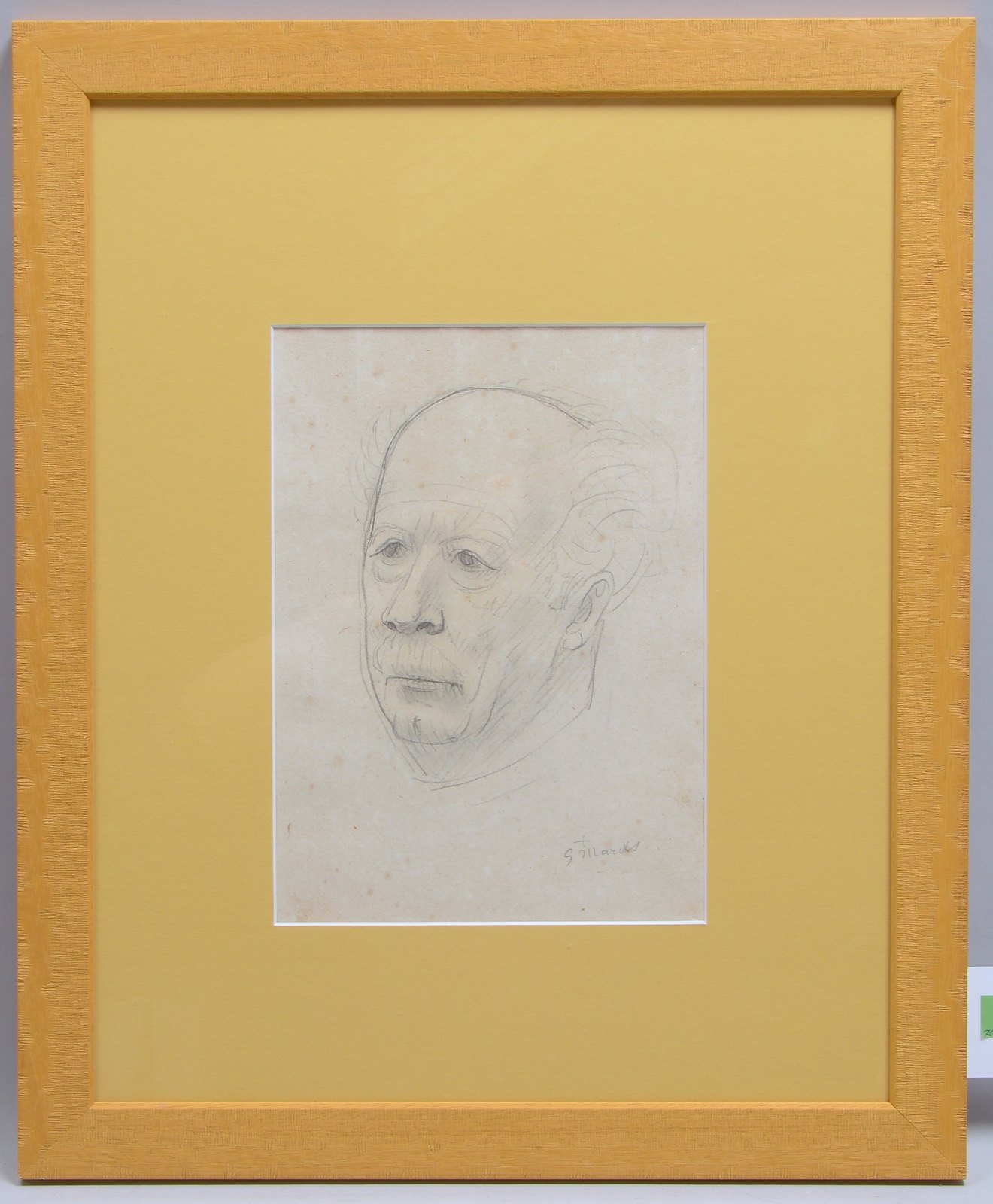 Marcks, Gerhard, 'Männerkopf', Bleistift auf Papier/gerahmt, unten rechts bleisigniert