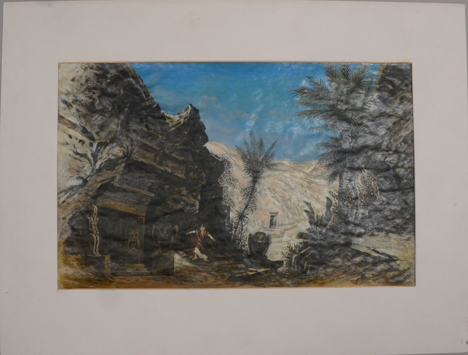 Gerst & Blechen, 'Ideale römische Landschaft', Gouache/Papier, verso gest.