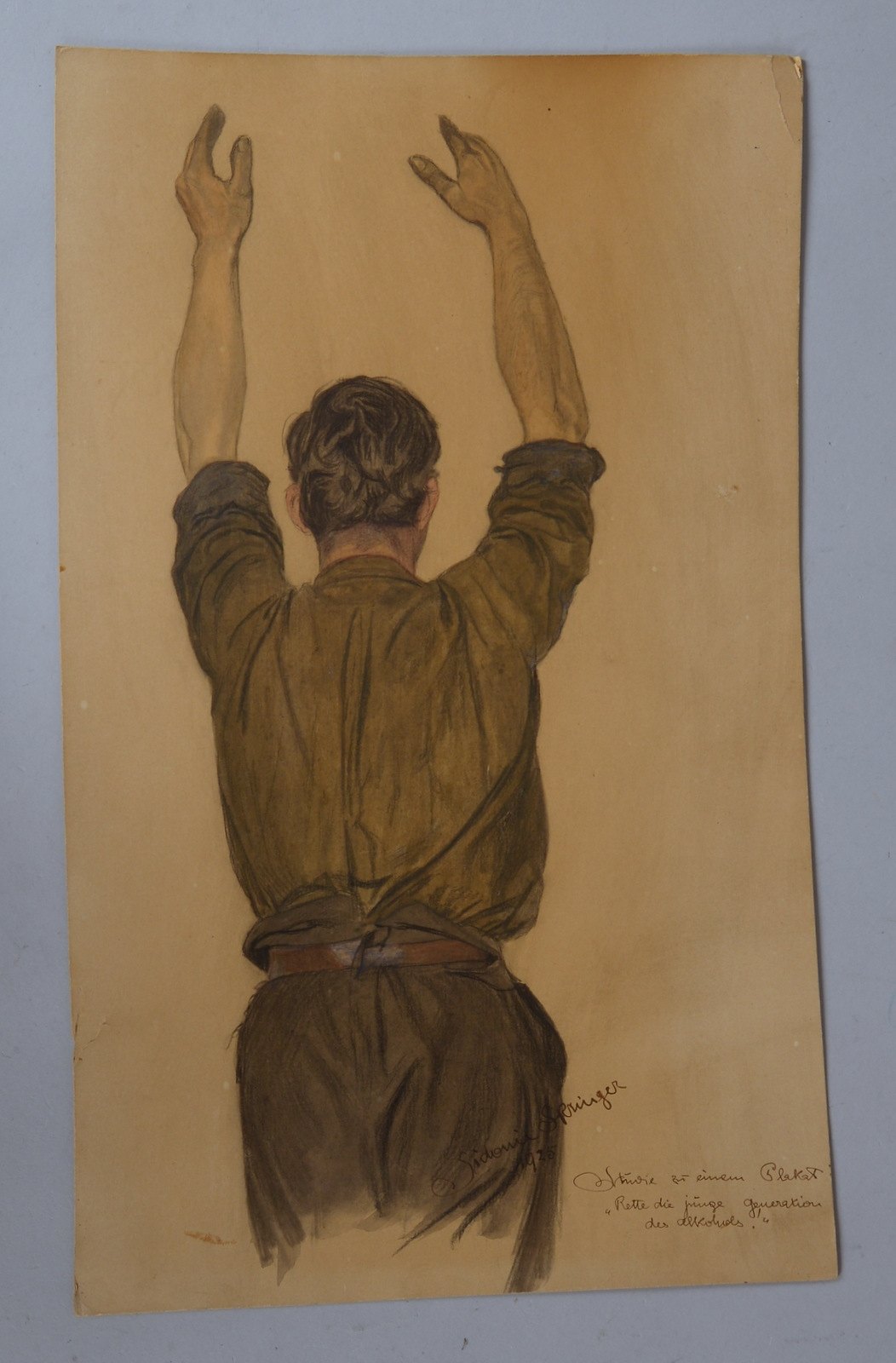 Springer, Sidonie, Plakatstudie, Kohle/Aquarell auf Papier, signiert und dat. '1925'