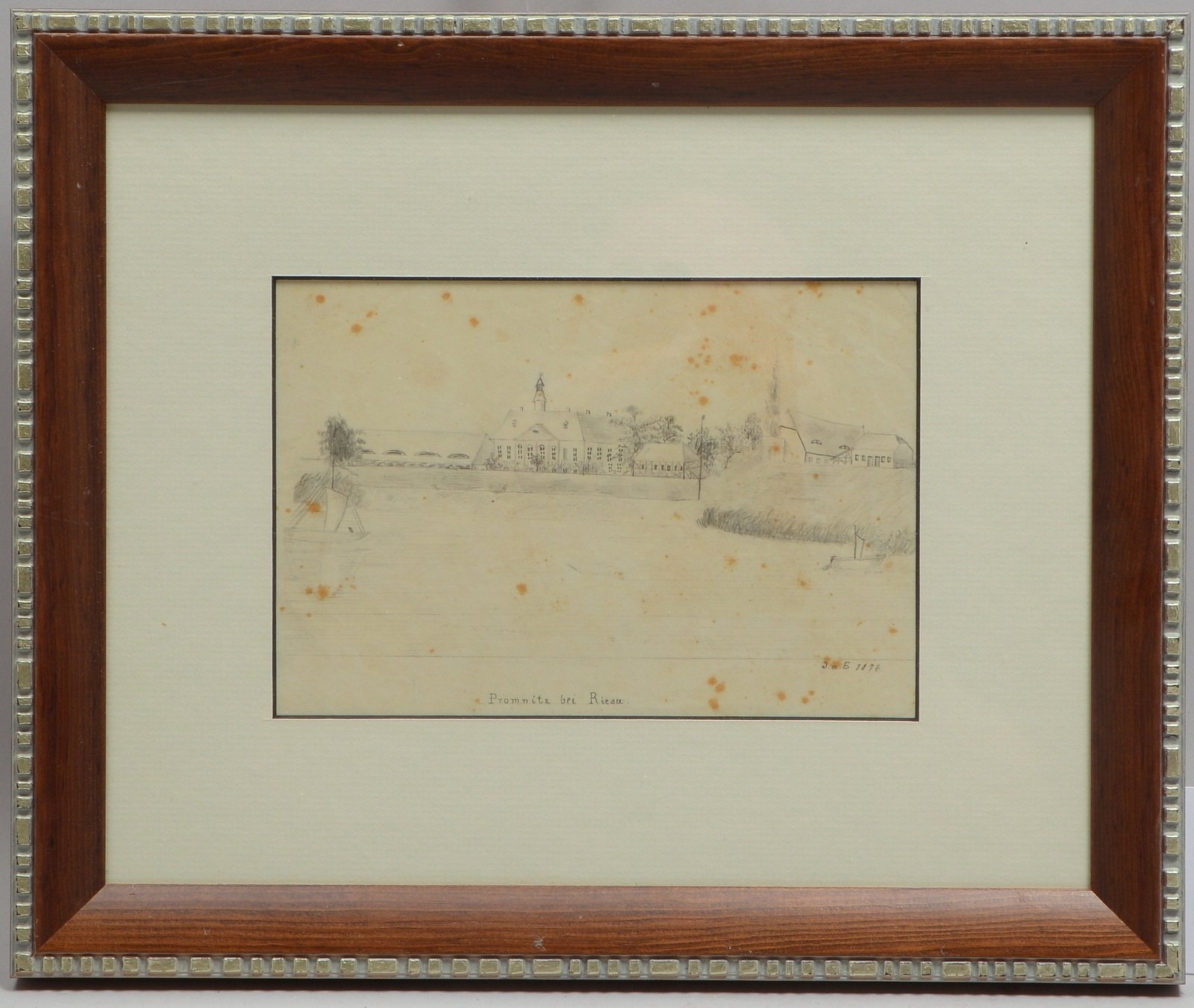 am Ende, Hans, 'Promnitz bei Riesa', Bleistiftzeichung, sign. und dat.'1876'