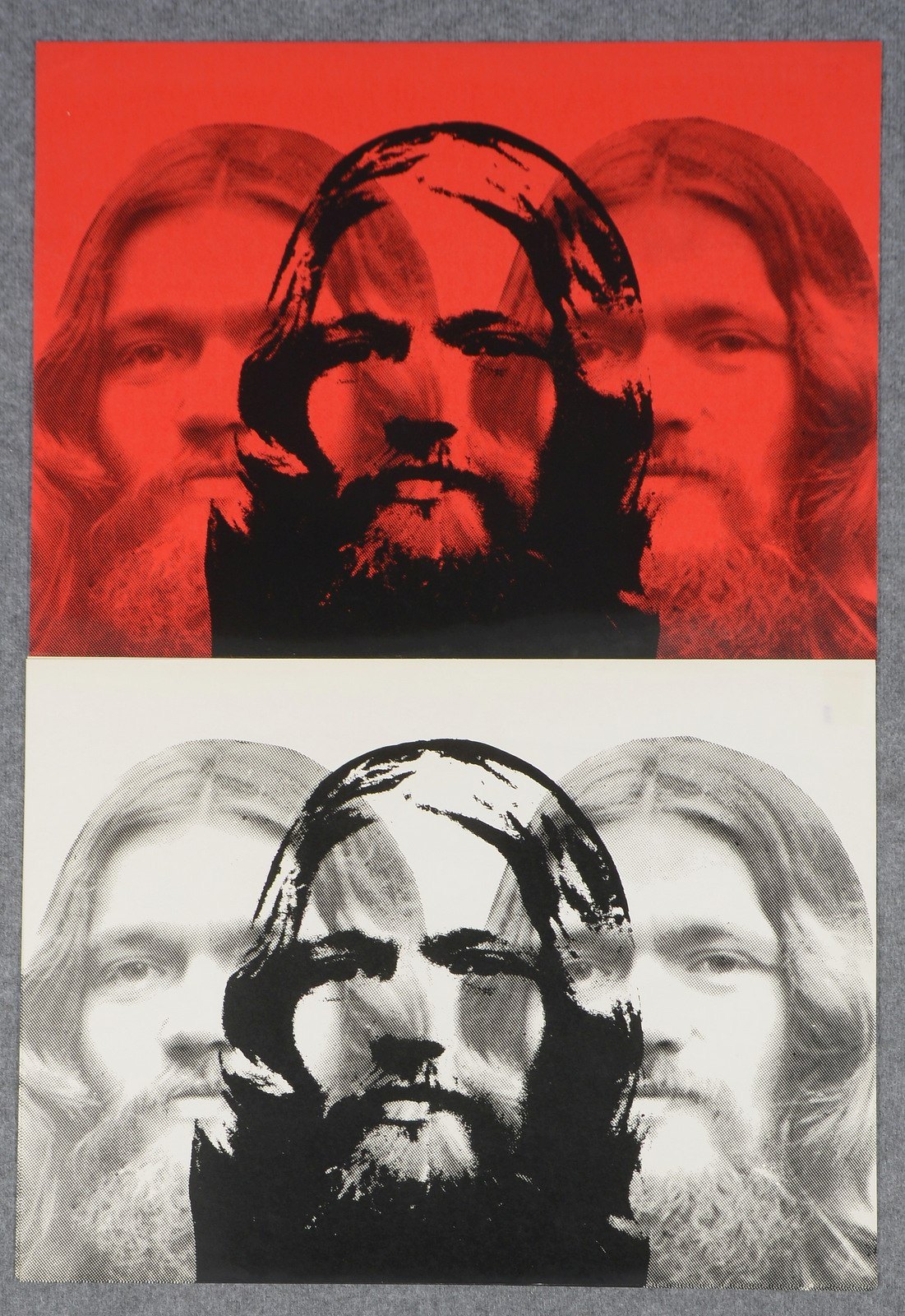 Kleines Grafikkonvolut, 'Männerköpfe', 6x Serigrafien/Rot und Weiß, unsigniert