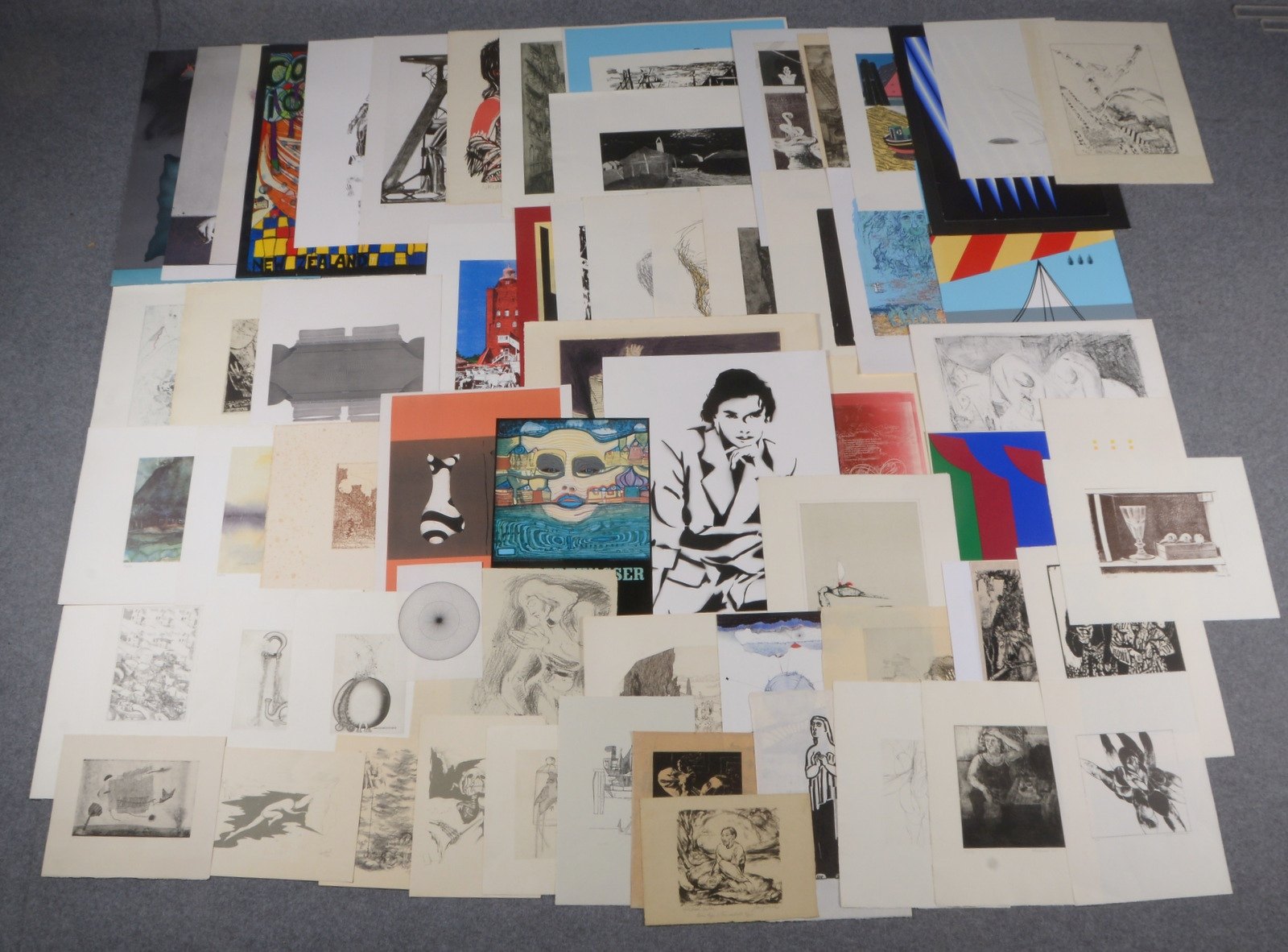 Grafiksammlung, versch Künstler und Techniken: Radierungen, Lithografien/u.a. (daru