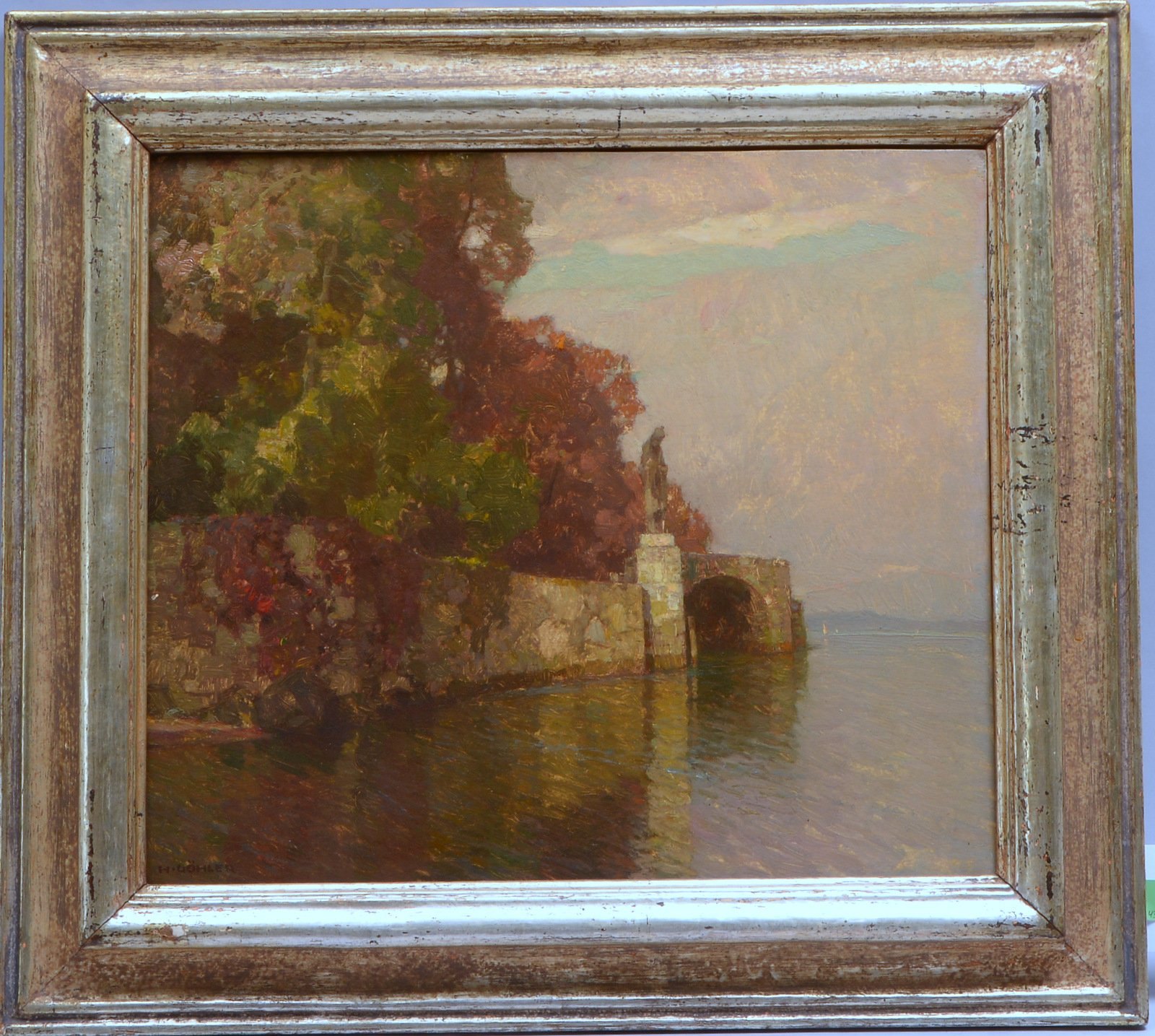 Göhler, Hermann, 'Wasserheiliger', Öl auf Holzplatte/gerahmt, unten li. sign.