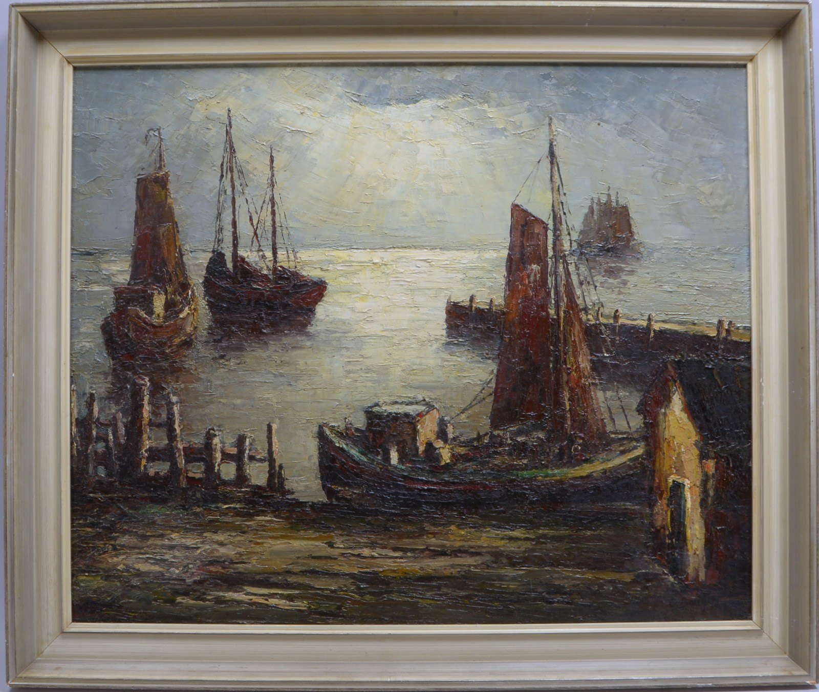 Borchert, Gotthold, 'Abend an der See', Öl auf Platte/gerahmt, unten re. sign.