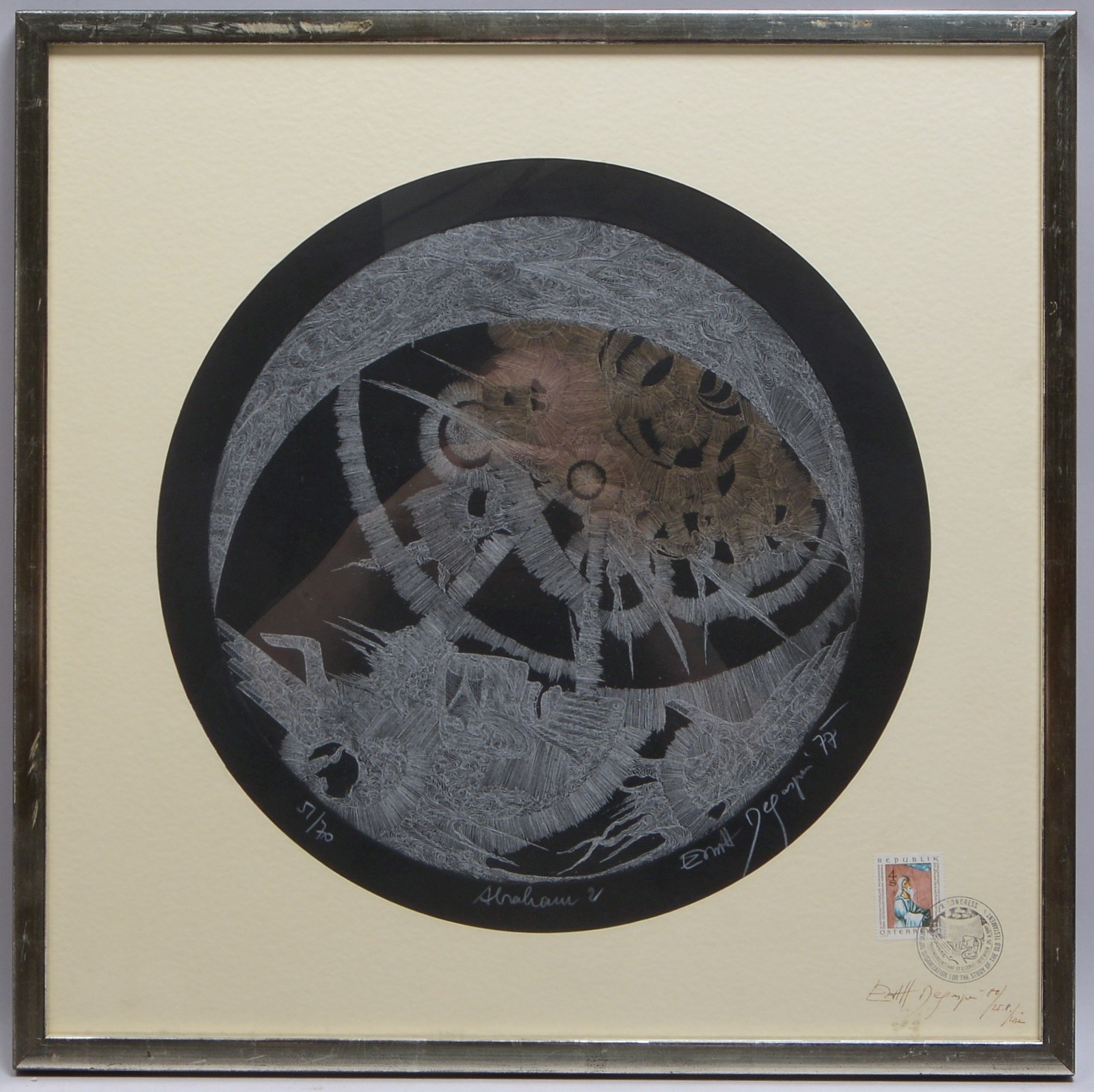Degasperi, Ernst, 'Abraham 2', Radierung, '51/70', sign. und dat., unter PP hinter Glas