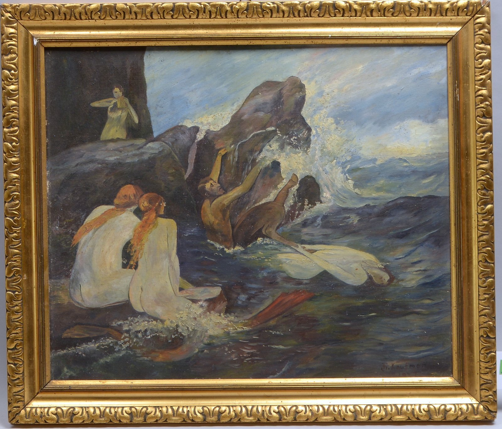 Kaufman, 'Die Badenden', Öl auf Platte/gerahmt, unten re. sign./datiert '1922'