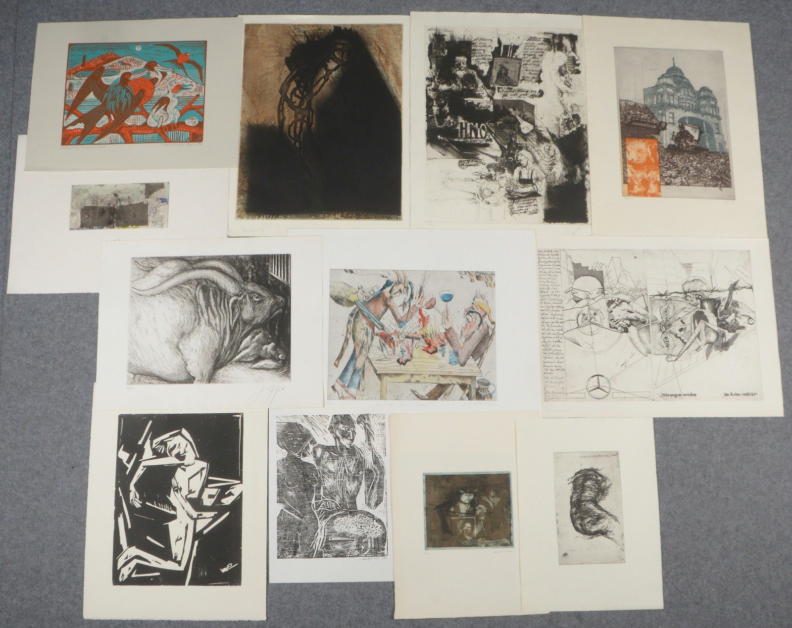 Kl. Grafiksammlung (Ed. Griffelkunst), versch. Techniken und Künstler, 12 Blätter