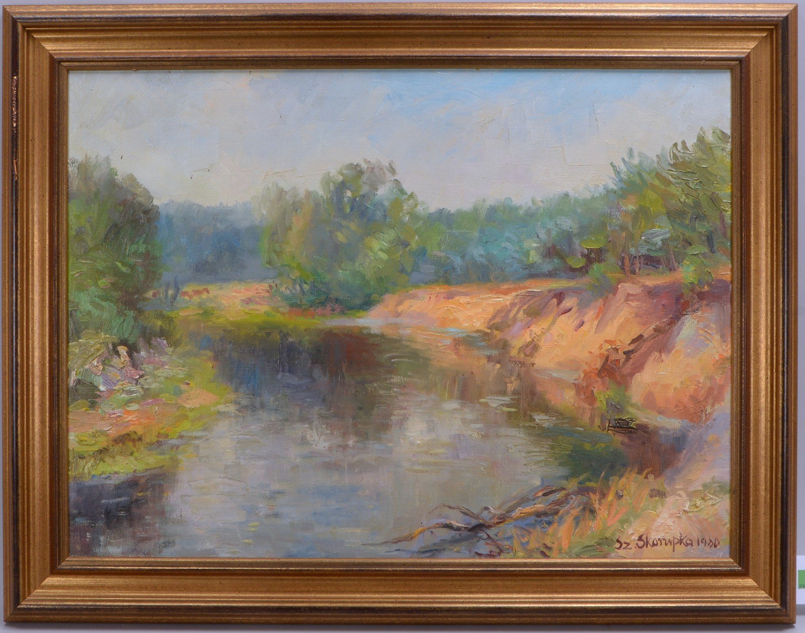 Skorupka, Szczepan, 'See mit Waldsaum', Öl/Lw, unten re. sign. und dat. '1980'